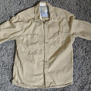 Men's Tan Long Sleeve Dress Shirt